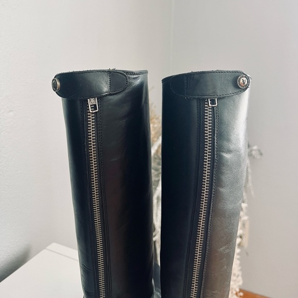 Frye Melissa Button Back Zip Black leather boots women size 6.5 - Picture 4 of 10